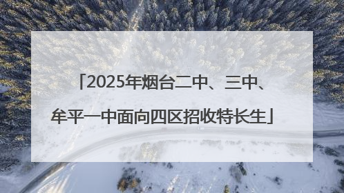 2025年烟台二中、三中、牟平一中面向四区招收特长生