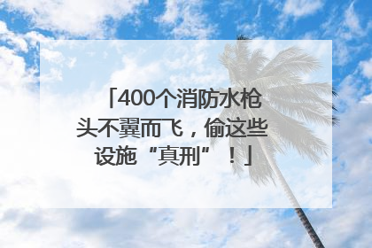 400个消防水枪头不翼而飞，偷这些设施“真刑”！