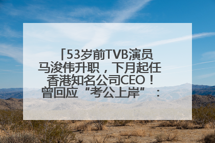 53岁前TVB演员马浚伟升职，下月起任香港知名公司CEO！曾回应“考公上岸”：真不是公务员
