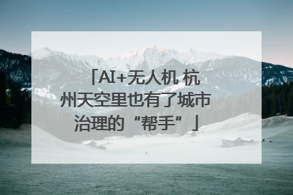 AI+无人机 杭州天空里也有了城市治理的“帮手”