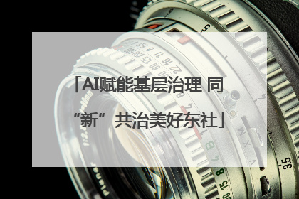 AI赋能基层治理 同“新”共治美好东社